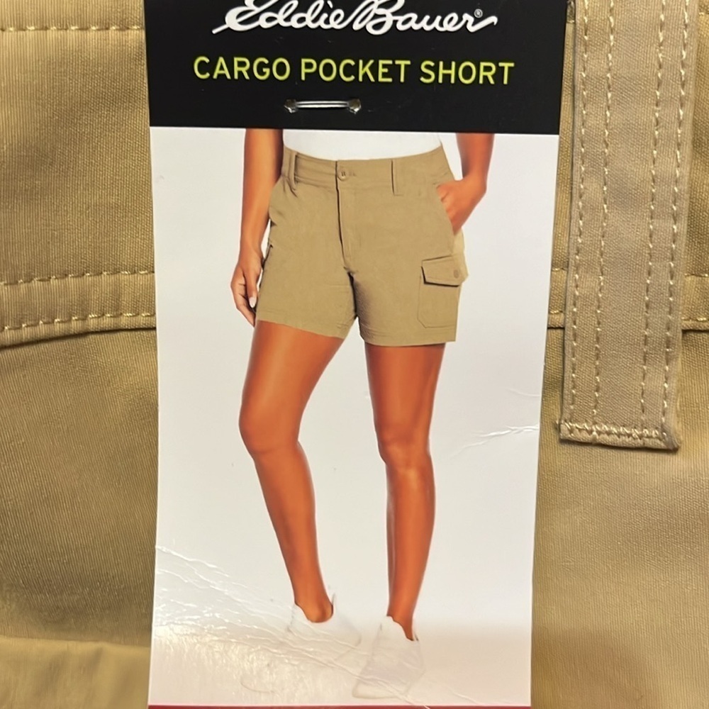 NWT Eddie Bauer Cargo Pocket Short  in Khaki - Picture 7 of 8